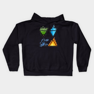 Symbols of the 4 Elements of Nature - Earth, Air, Water and Fire Kids Hoodie